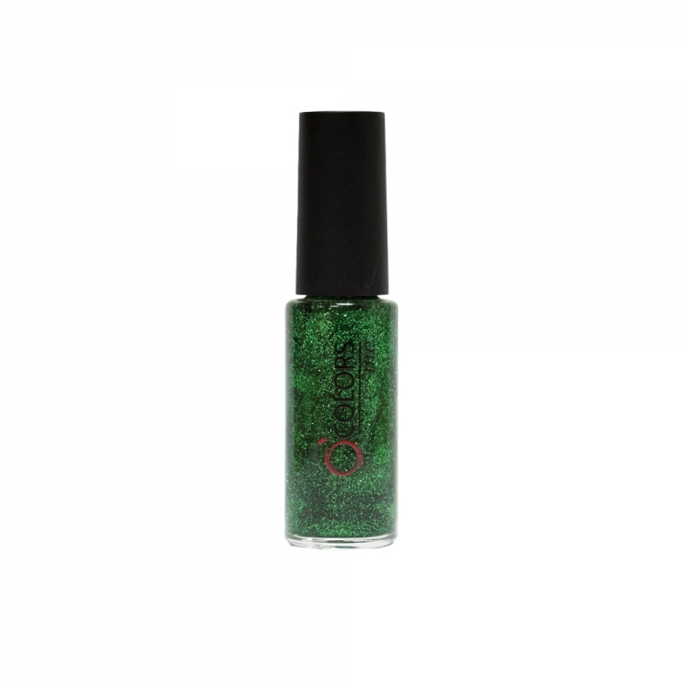 Лак для ногтей NGHIA с тонокой кистью - темно-зеленый с блестками Nail art polish 8 ml