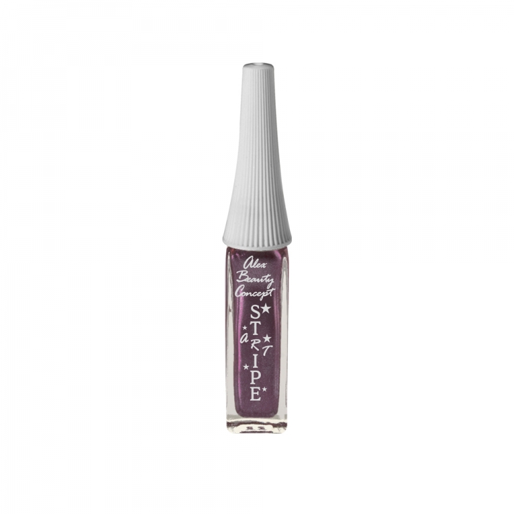 Stripe Art Лак для ногтей с тонкой кистью для дизайна (metallic lavender ros) 8 мл.